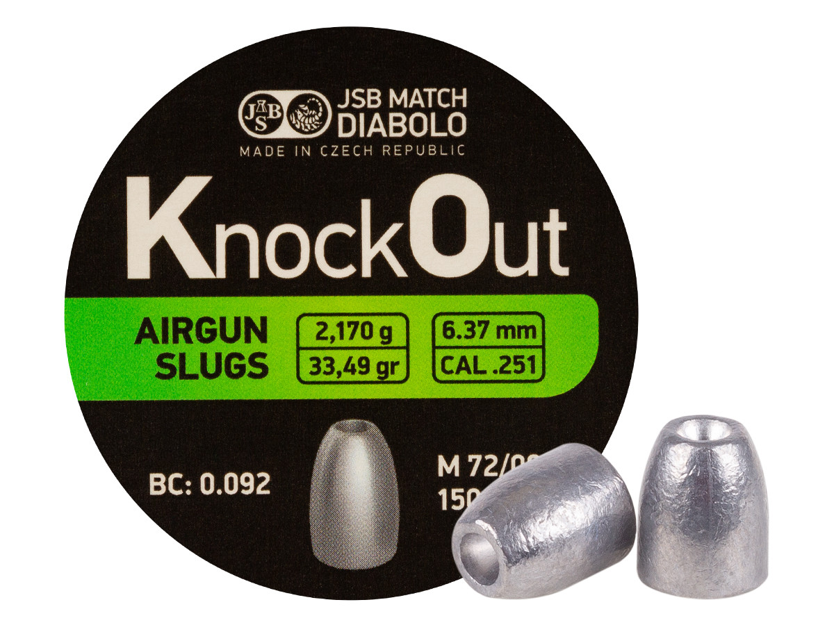 JSB KnockOut Slugs, .251 Caliber, 33.49 Grains - 150ct