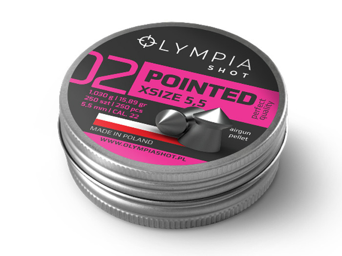 Olympia Shot Pointed Pellets, .22cal, 15.89gr - 250ct
