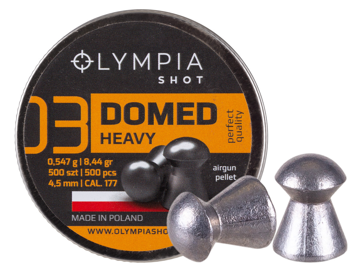 Olympia Shot Domed Pellets, .177cal, Heavy, 8.44gr - 500ct
