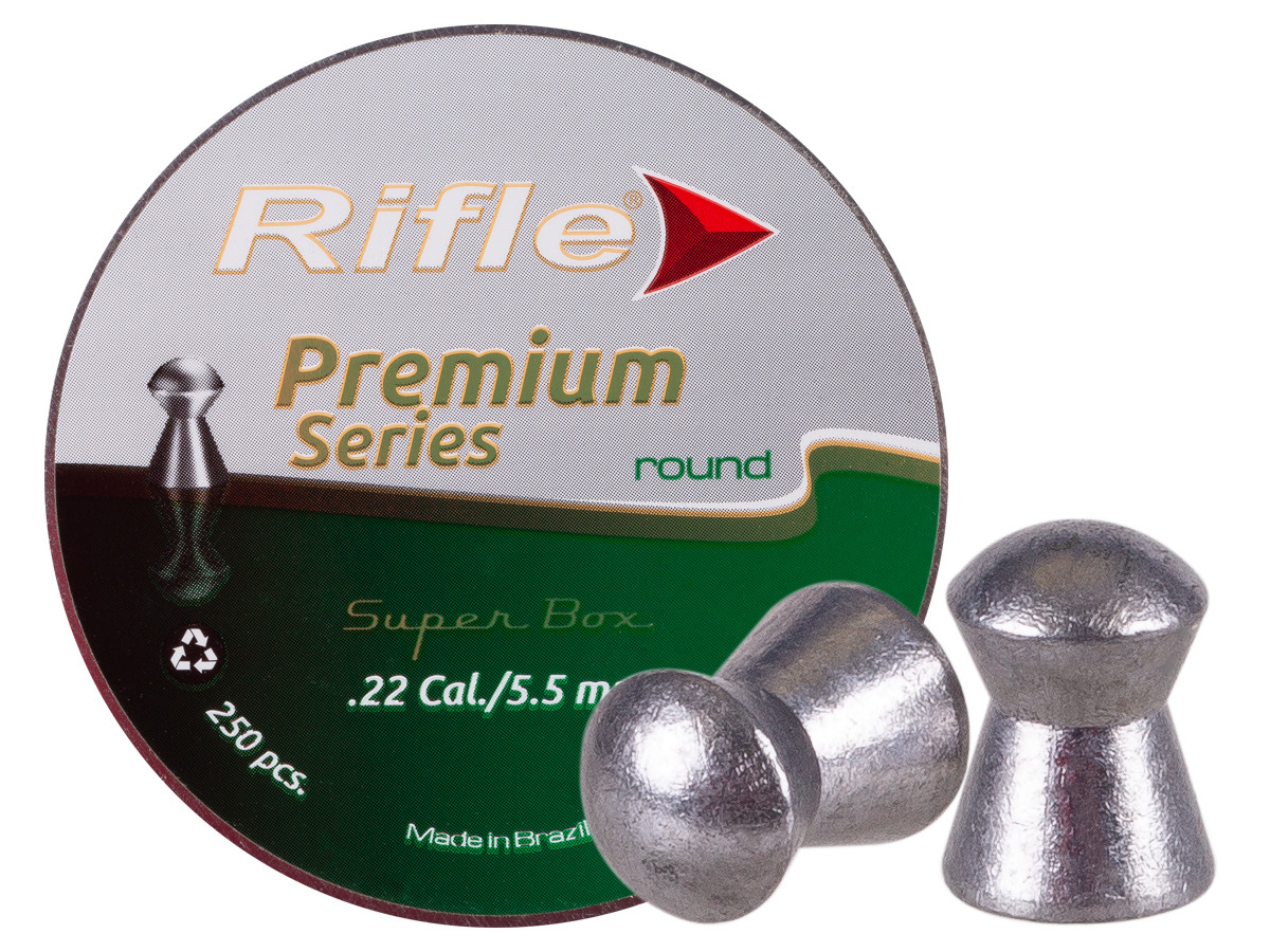 Rifle Premium Pellets, .22cal, 18.67gr, Round Nose - 250ct