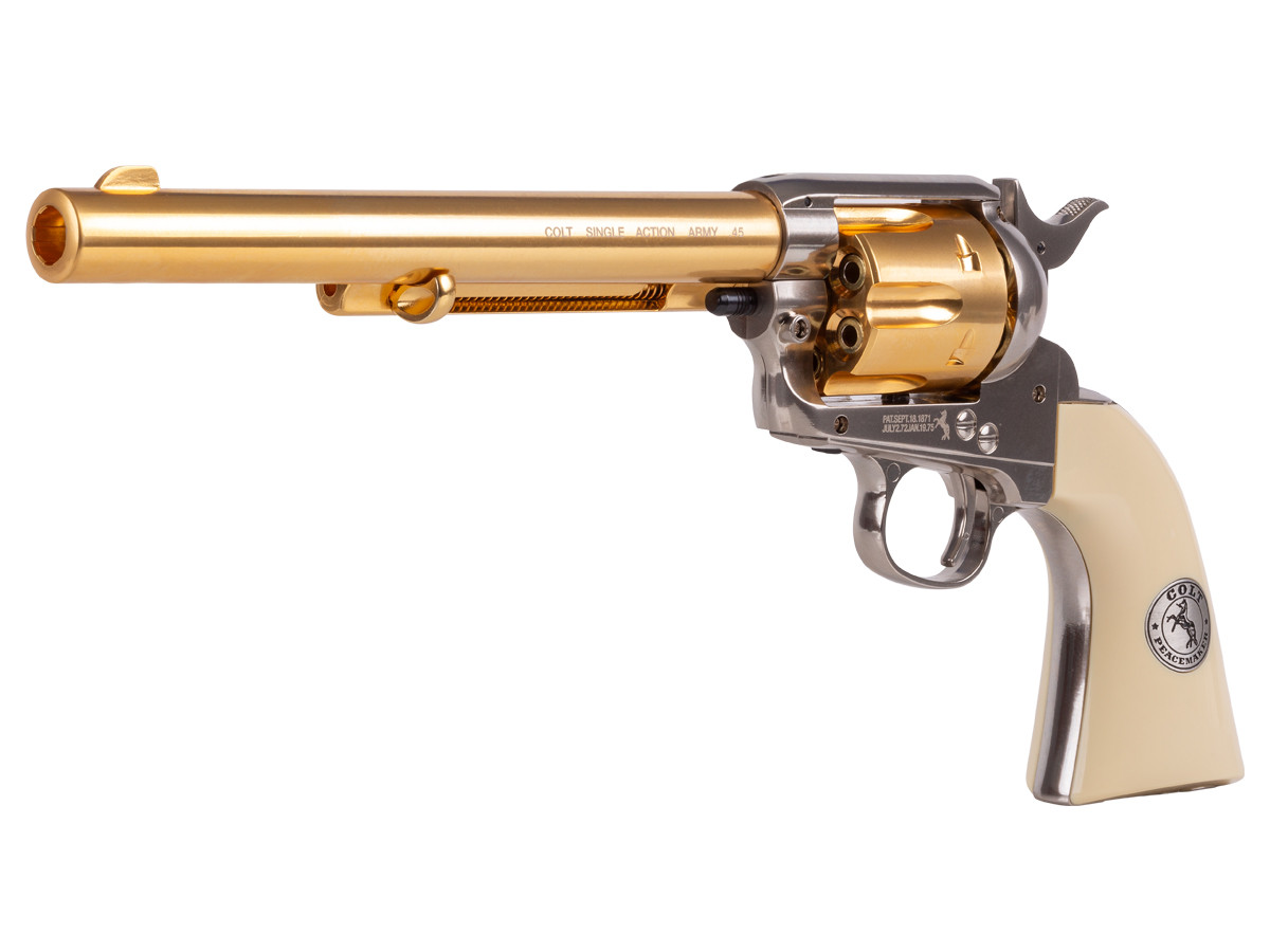 Limited Edition Colt Peacemaker SAA BB Revolver, 7.5", Gold