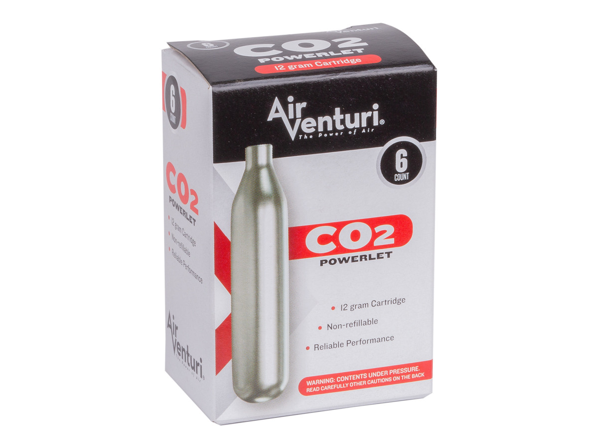 Air Venturi 12 Gram CO2 Cartridges, 6 Pack (*)