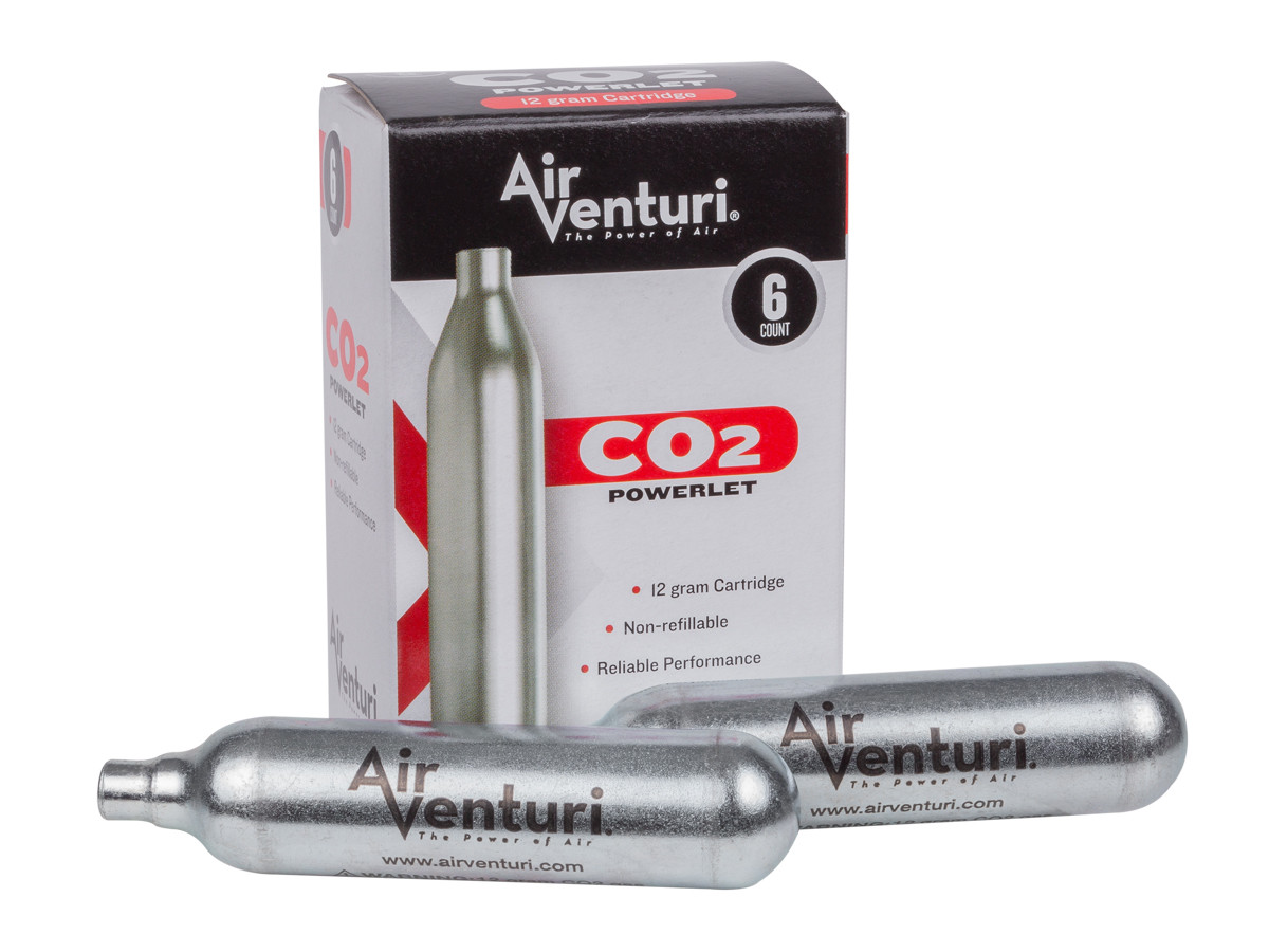 Air Venturi 12 Gram CO2 Cartridges, 6 Pack (*)