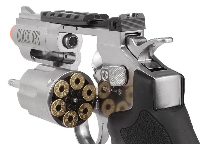 Airsoft Gun 2.5 airsoft gun black ops / wg co2 airsoft revolver silver 