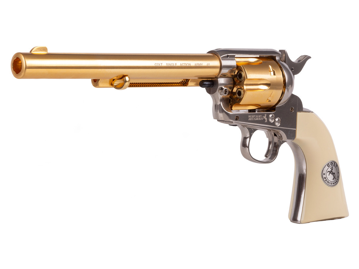 Limited Edition Colt Peacemaker SAA BB Revolver, 7.5", Gold
