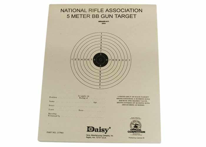 Daisy Official NRA 5-Meter Air Rifle Target, 50 ct