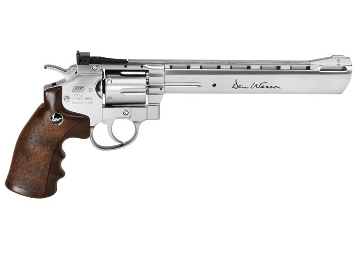 Details about   Dan Wesson CO2 BB Revolver Silver 8" With Weaver Rail & 6 Shells 0.177 Caliber 