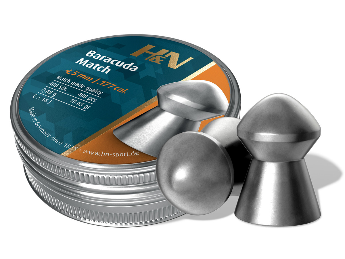 H&N Baracuda Hunter Extreme .177 Caliber Pellets – 400 Count, 4.5mm, Air Rifle Ammo 0139