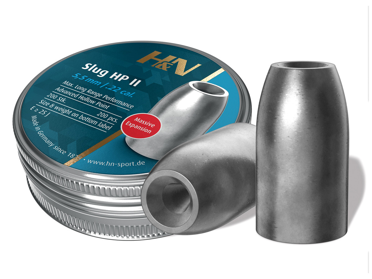 thumbnail image 2 of H&N Slug HP .22 Caliber (5.5mm) Hollow Point Airgun Pellets – 200 Count, Made In Germany 2 of 3