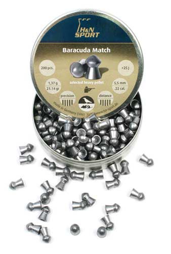 Powerful and Super Accurate for Hunting.22 Caliber Haendler /& Natermann H/&N Baracuda Match Domed Airgun Pellets 200 Count 21.14 Grains