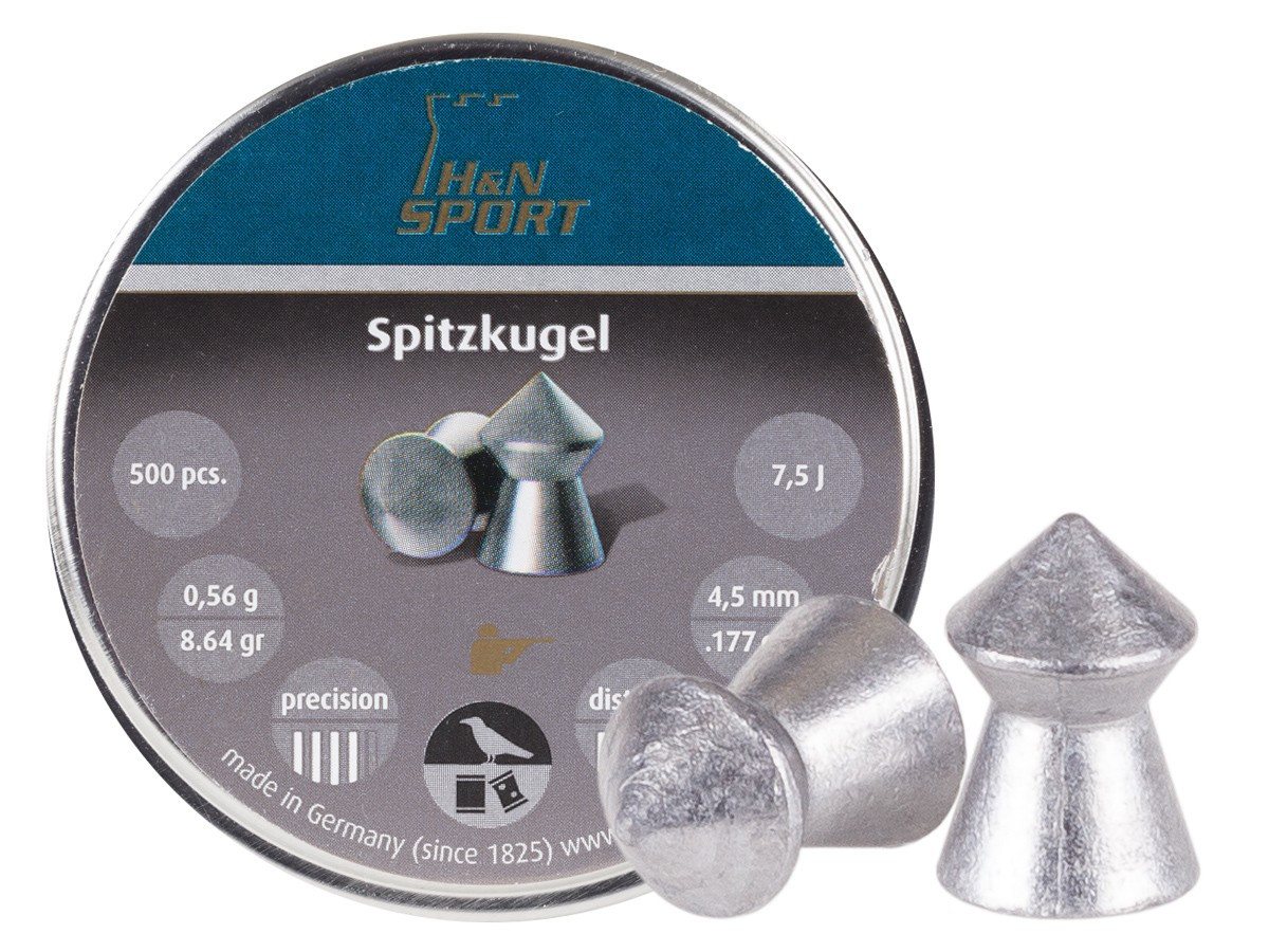 H&N Pointed Spitzkugel Light and Accurate Target Shooting .177 & .22 Pellets