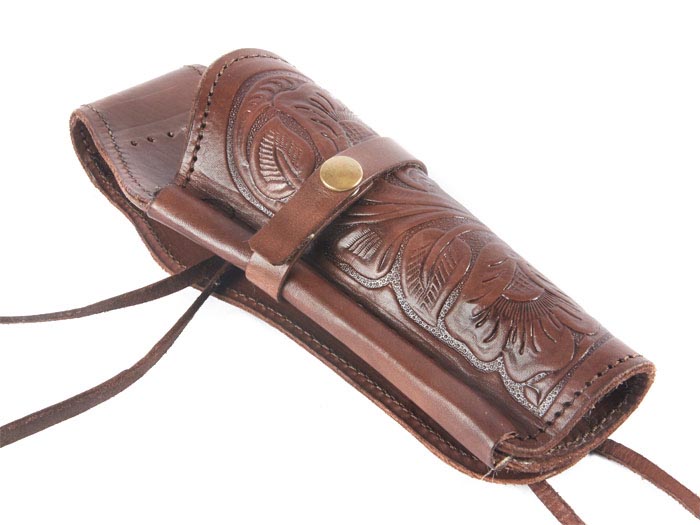 Rustico Leather Pistol Holster in Thick Dark Brown AC0540-0007