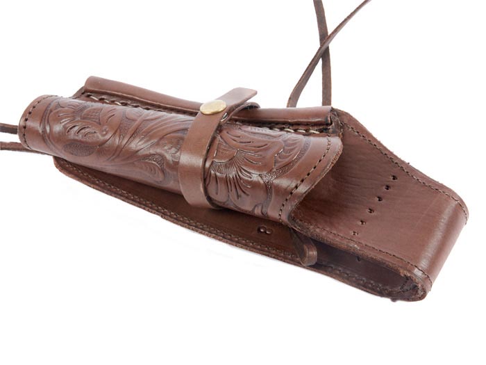 Western Justice 6 Leather Holster, Chocolate, Right Hand