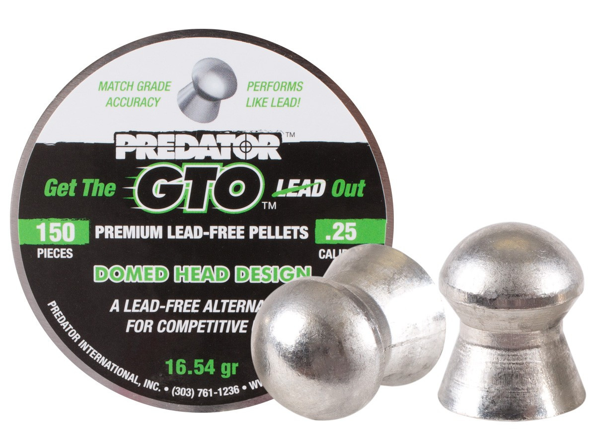 Predator GTO Lead-Free .25 Cal, 16.54 gr - 150 ct | Airgun Depot