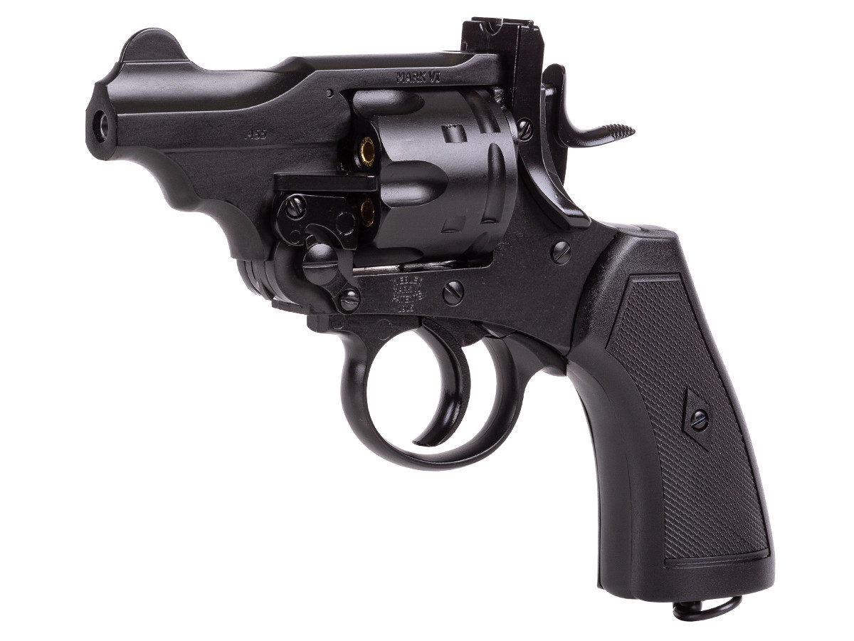 Webley MKVI Pellet Revolver, 2.5" Barrel, Black Finish