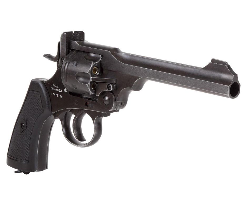 Gun Metal Finish airsoft revolver with 4 inch barrel - Black Ops USA